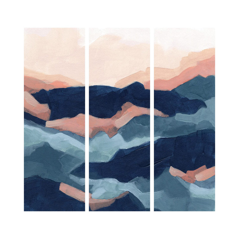«Bluescape I», ensemble d'art mural sur toile tendue (ensemble de 3)
