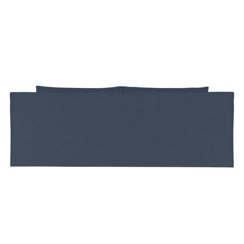 Mulberry Square Track-Arm Sofa with Flange Seam, Box Weave Linen Silver Streak, 33" H x 96" W x 45" D, Weathered