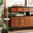 Brown+Black Solid Wood Sideboard