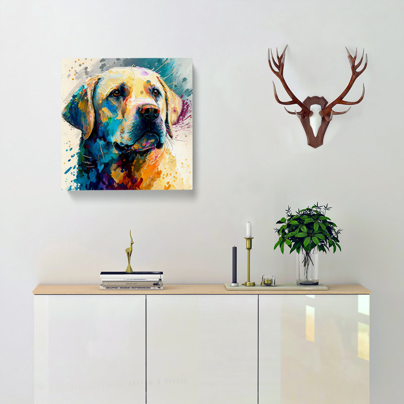 Labrador Retriever Palette Knife Painting - Wrapped Canvas