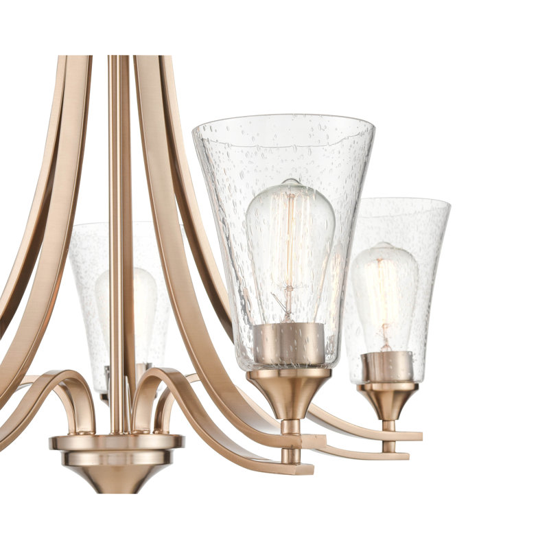 Lustre traditionnel à 5 lumières Natalie, Or moderne