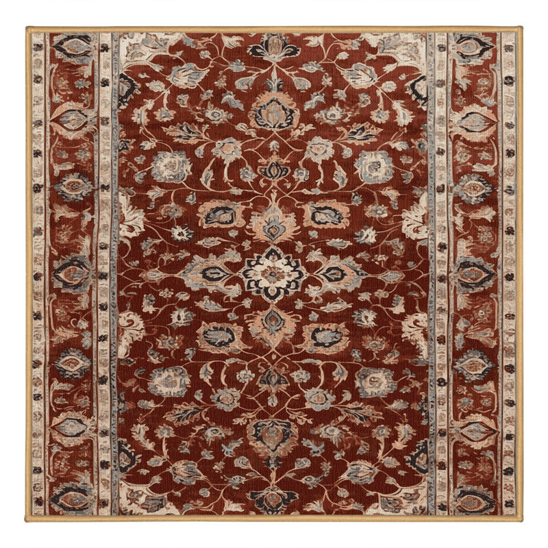 Tapis brun lavable à la machine, Carré 4 pi