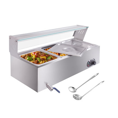 3-Pan Commercial Food Warmer, Electric Steam Table 12QT/ Pan