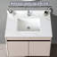 Comptoir de meuble-lavabo en pierre frittée blanche de 37 pouces avec dosseret et trou de 4 po - Pierre, lavabo rectangulaire, trou de robinet pré-percé,