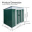 Remise de rangement extérieure pour toit-terrasse de 6 pi x 4 pi vert-123513363-123513364