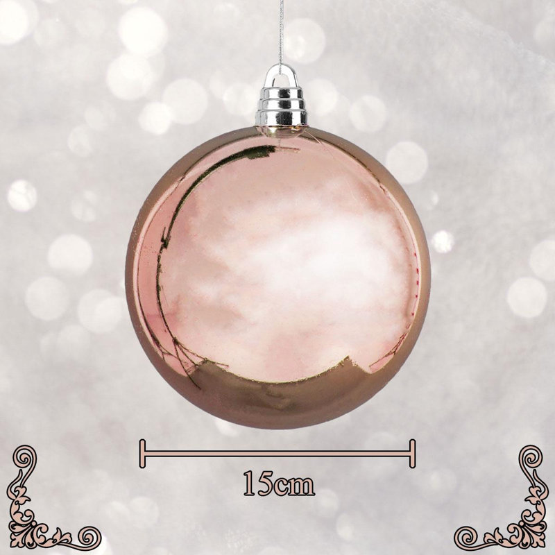 Polyvinyl Chloride (PVC) Bauble, 15cm H x 15cm W x 15cm D, Rose Gold