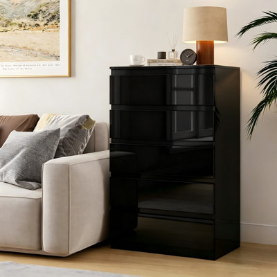 Commode Ato en bois blanc pour la chambre à coucher, 5 tiroirs pour le rangement des vêtements, commode moderne avec tiroirs larges, commodes en bois larges pour le salon, le vestibule, le meuble télé