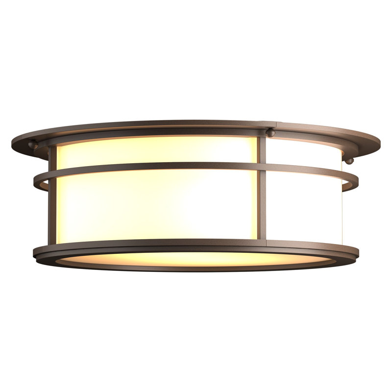 Province 2 - Bulb Outdoor Flush Mount, Opal, Coastal Burnished Steel