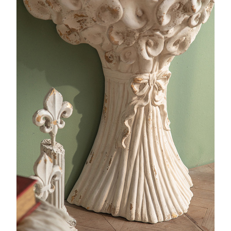 32.48" White Semi-Circle Solid Wood Console Table