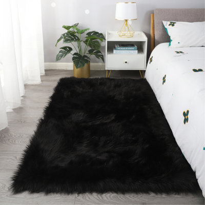 Tapis en fausse fourrure de mouton ultra doux
