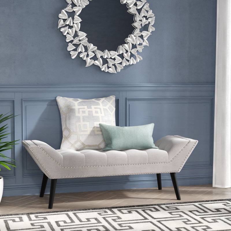 Weside Upholstered Bench, Beige, H47 x W133 x D43cm
