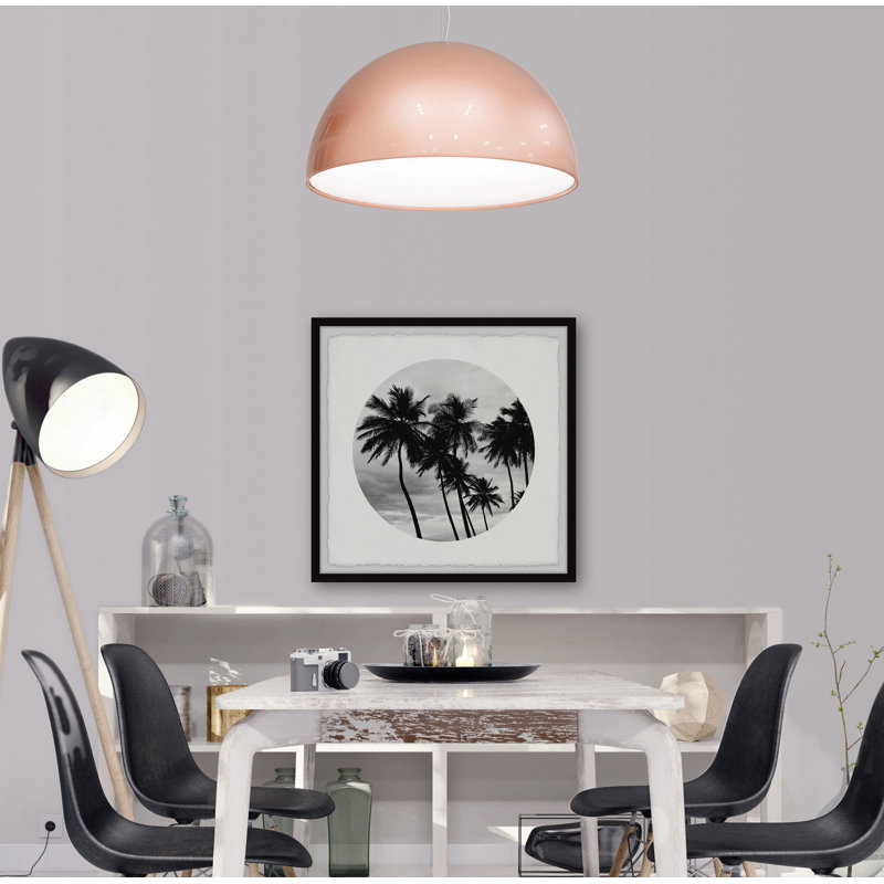 Black Palm Trees - Single Picture Frame Print, 30cm H x 30cm W x 3.81cm D