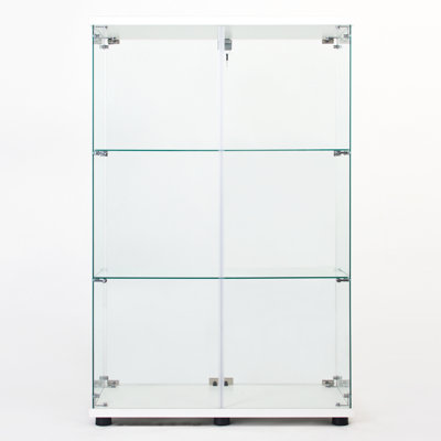 Vitrine à deux portes et 3 tablettes blanches pour l'intérieur de la maison