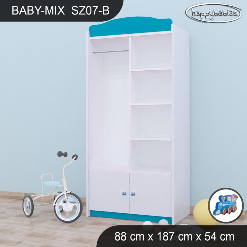 Baby 4 Door Wardrobe, Blue