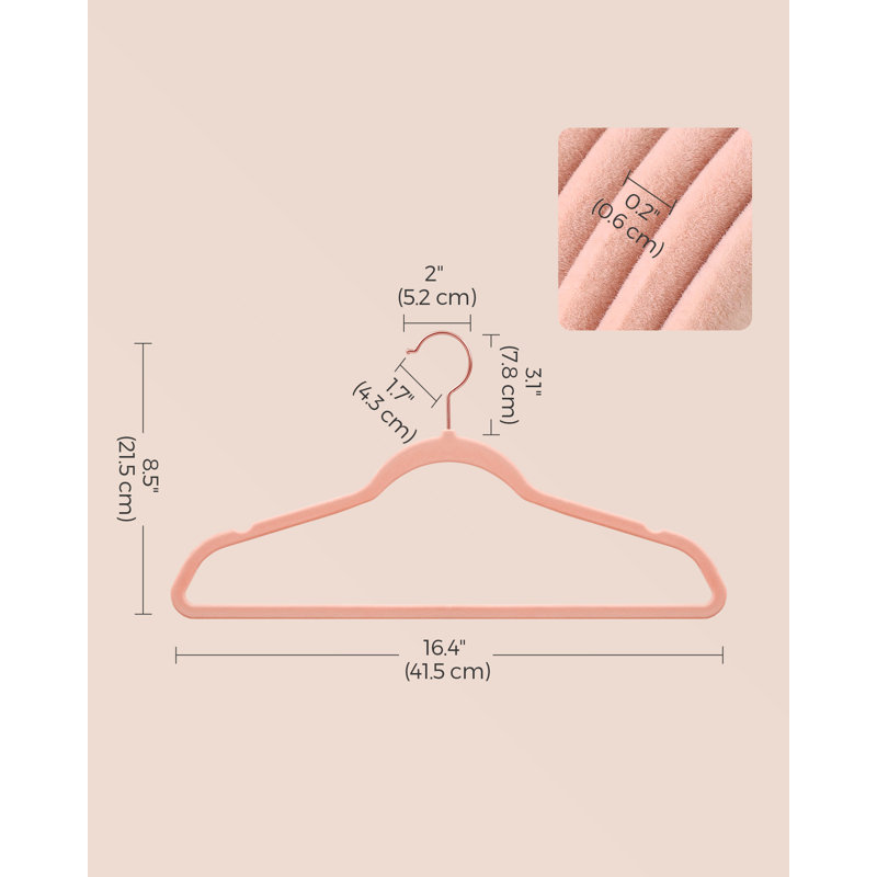 Taequan Non-Slip Standard Hanger, Pink, 50