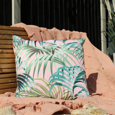 Indoor / Outdoor Floral Square Cushion Cover