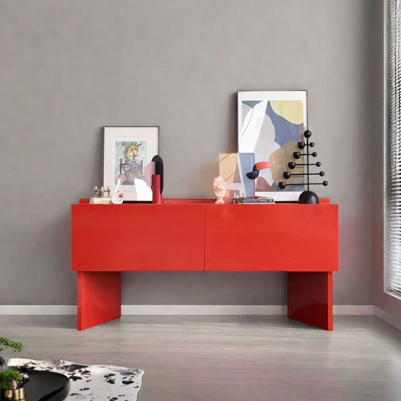 Console Modern Minimalist Art, H 30,71 po x l 59,06 po x P 15,75 po, Tangerine