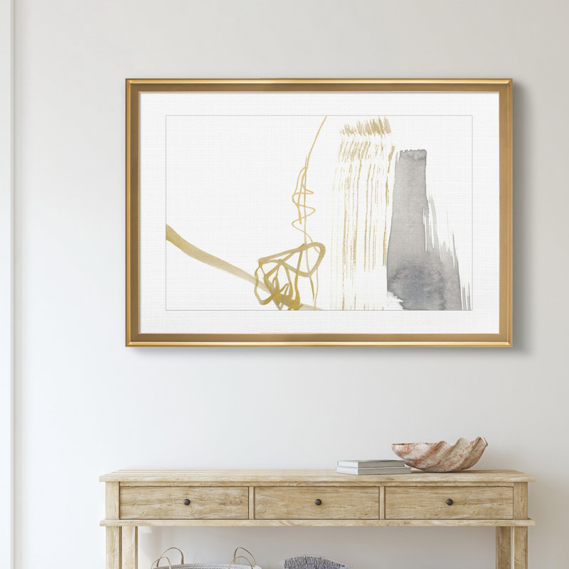 " Gold & Grey Exploration III " Painting Print, Gold, 18" H x 24" W x 1" D