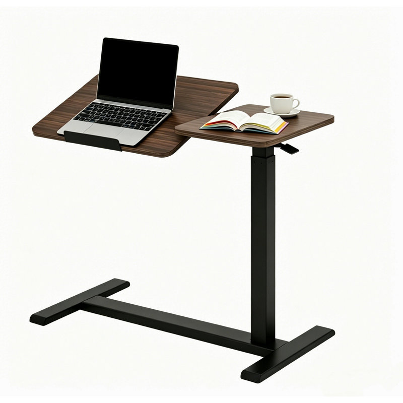 Bureau mobile à hauteur réglable noyer