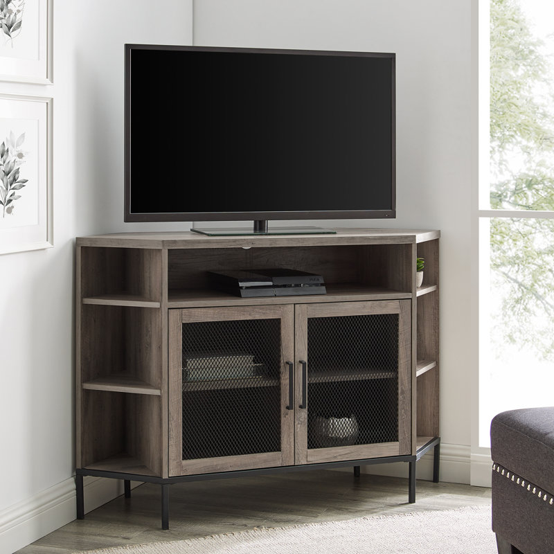 Meuble télé d'angle pour téléviseur de 55 po ou moins Absolon, Gris délavé