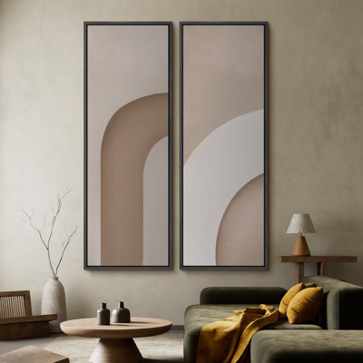 «Vintage Landscape Wall Art», ensemble de 2 toiles encadrées 20 x 60 pouces