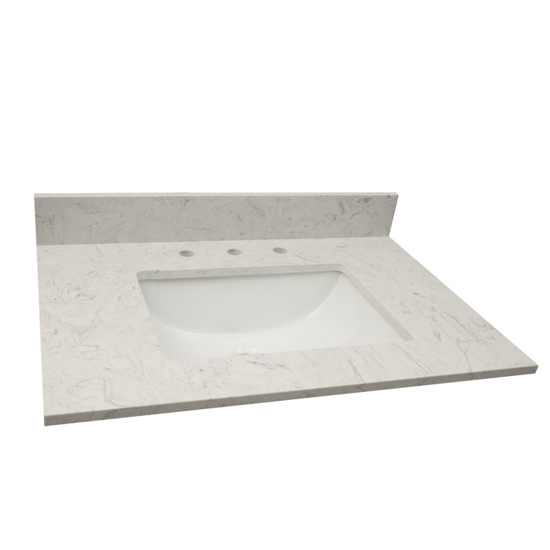31" Iced White Ceramic Undermount Single Sink Vanity Top