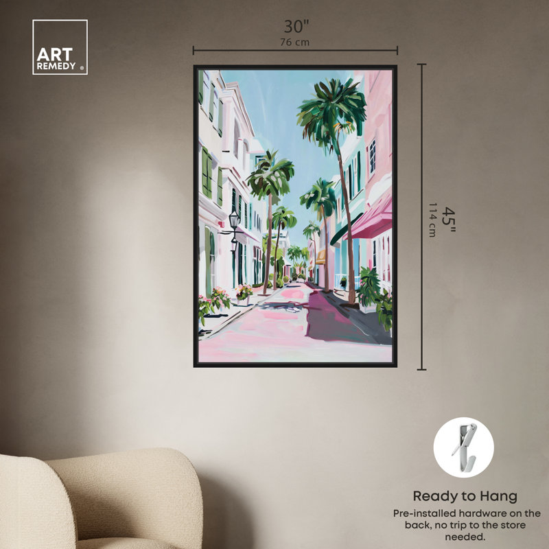 Down the Avenue, Cadre noir, H 46 po x l 31 po