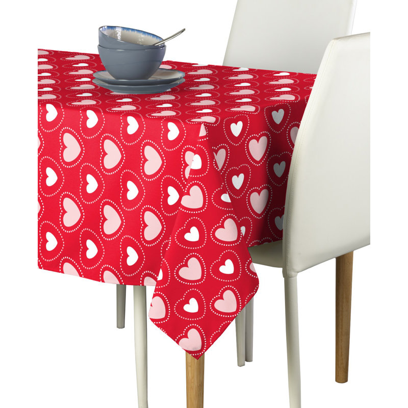 Escamilla Geometric Valentine's Day Tablecloth, 104" L x 60" W