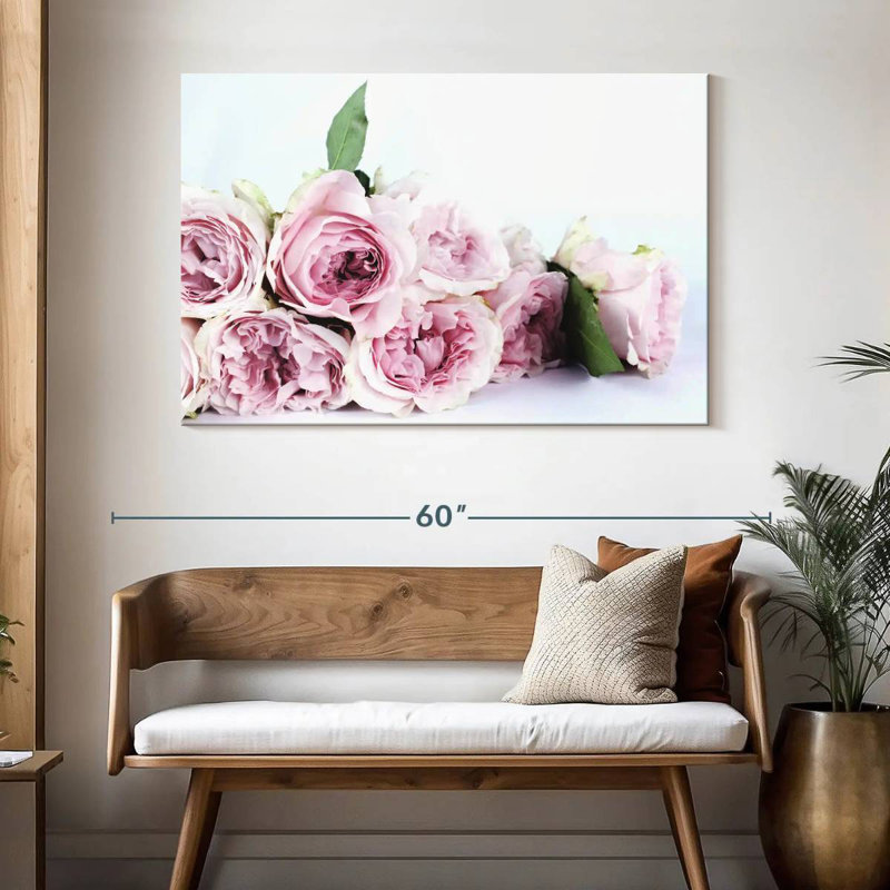Harnek, couches de pivoines roses, H 32 po x l 48 po