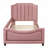 Upholstered Daybed With Classic Stripe Shaped  Headboard-563997621