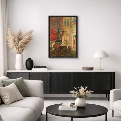 "Saint George and the Dragon", reproduction d'art sur toile, légende religieuse médiévale, impression sur toile encadrée