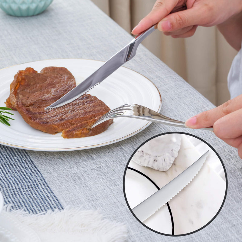 24-Piece Silver Stainless Steel Flatware Set - Heavy Duty, Rust Resistant For Weddings, Parties, And Daily Use (Set of 24)