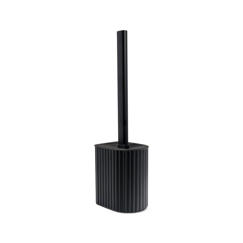 Brosse de toilette 16 po Acento, Noir mat côtelé