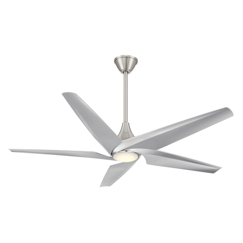 Switch 60" Led Smart Dual Mount Ceiling Fan, Brushed Nickel, Silver
