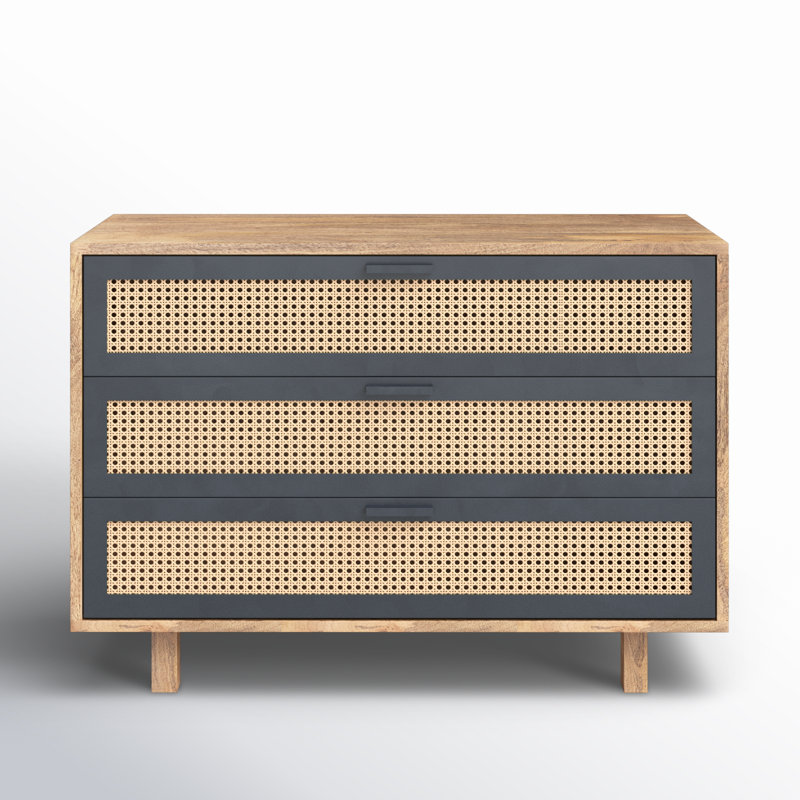 Ashton 3 Drawer Accent Chest, Brown/Dark Gray