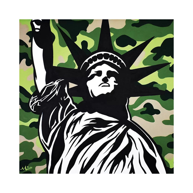 Camo Liberty by Hybrid Life Art - Wrapped Canvas Print, 45.72 cm H x 45.72 cm W x 3.175 cm D