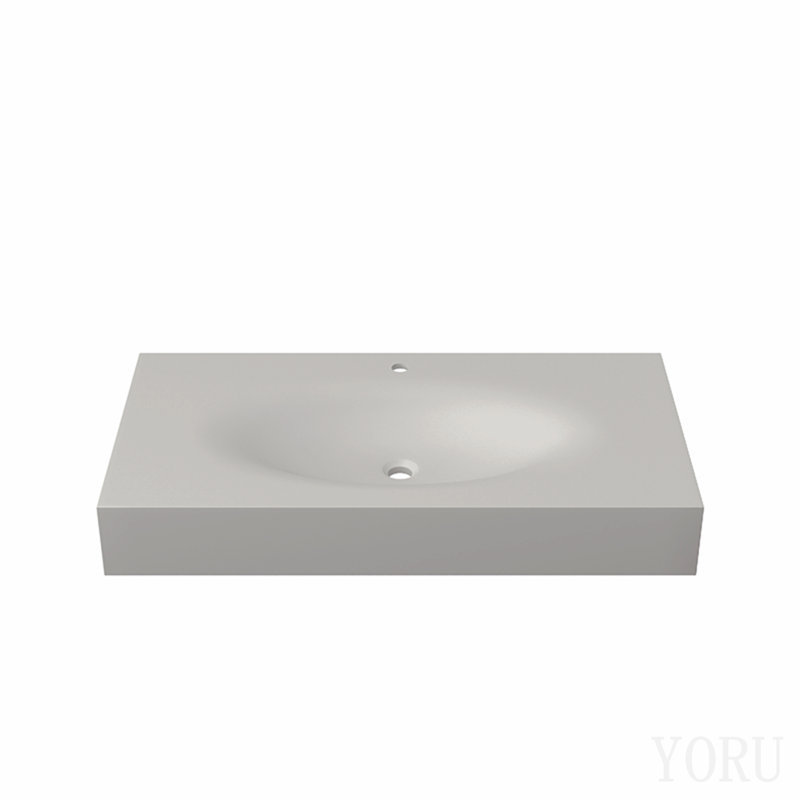 Lavabo à surface solide de 42 po, couleur blanc mat