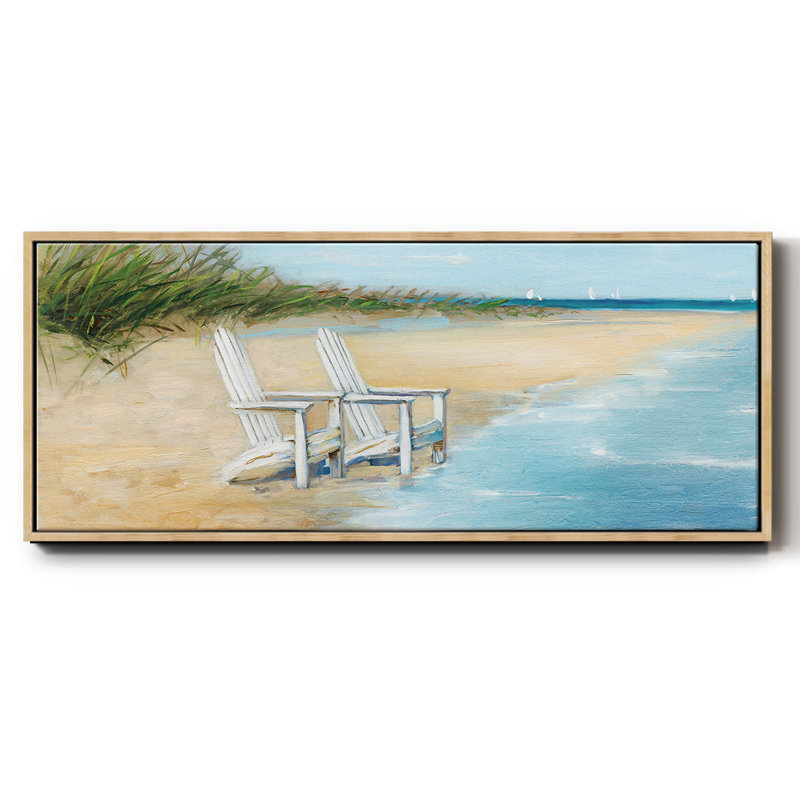Water View II- Framed Canvas, 12" H x 30" W