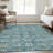 Premium Machine Washable Prisco Teal Rug-1070579921