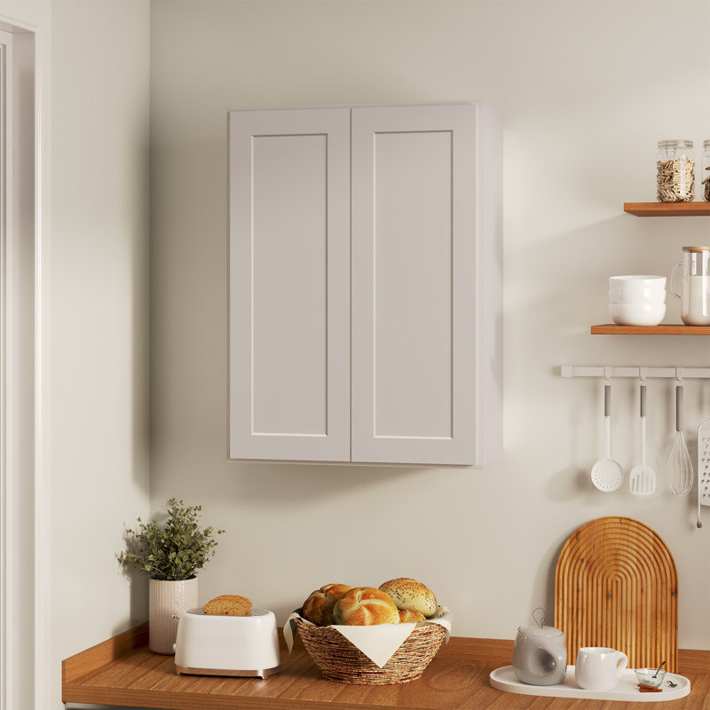 Armoire de cuisine 27 po x l 42 po x H 12 po x P 27 po avec tablettes réglables, Shaker Dove, 27"W x 42"H x 12"D