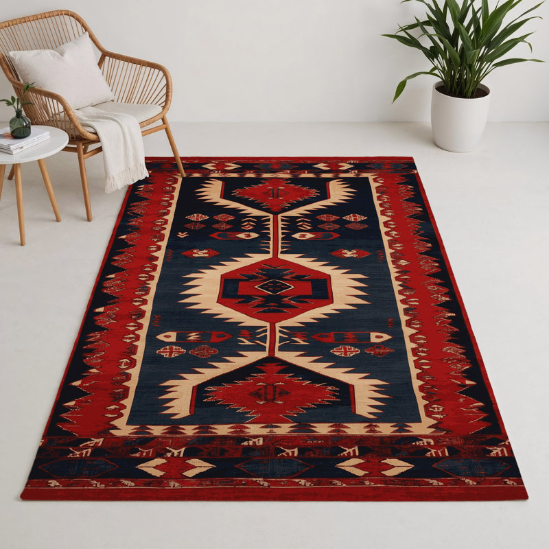 Turkish Purple Indoor and Outdoor Area Rug, Rectangle 5' x 7'