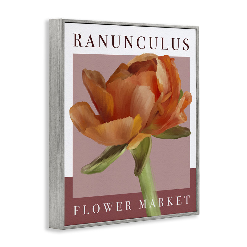 «Ranunculus Flower Market», estampe numérique, design par Jennifer Stith, H 20 po x l 16 po, Giclée de ferme grise encadrée