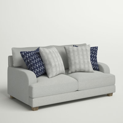 Drisko 73" Wide Farmhouse Loveseat in Gray