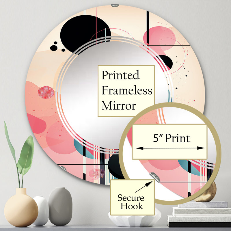 Storyville - Miroir mural moderne rond, 24 po x 24 po