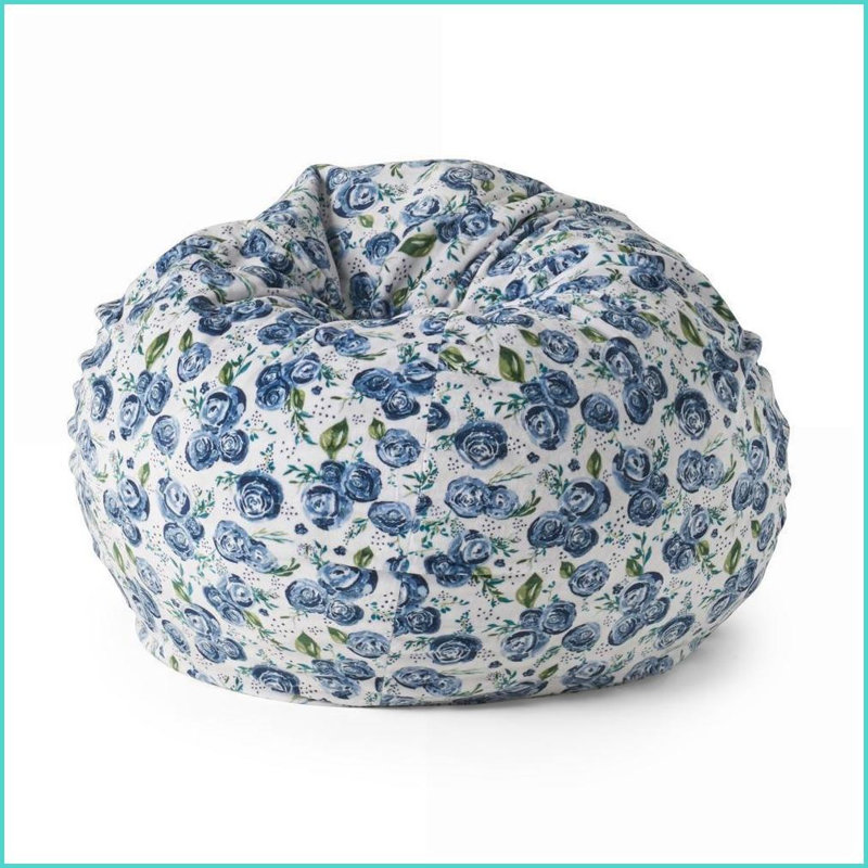 Fauteuil à billes 3 pieds, imprimé rose bleu | Tissu | Multicolore