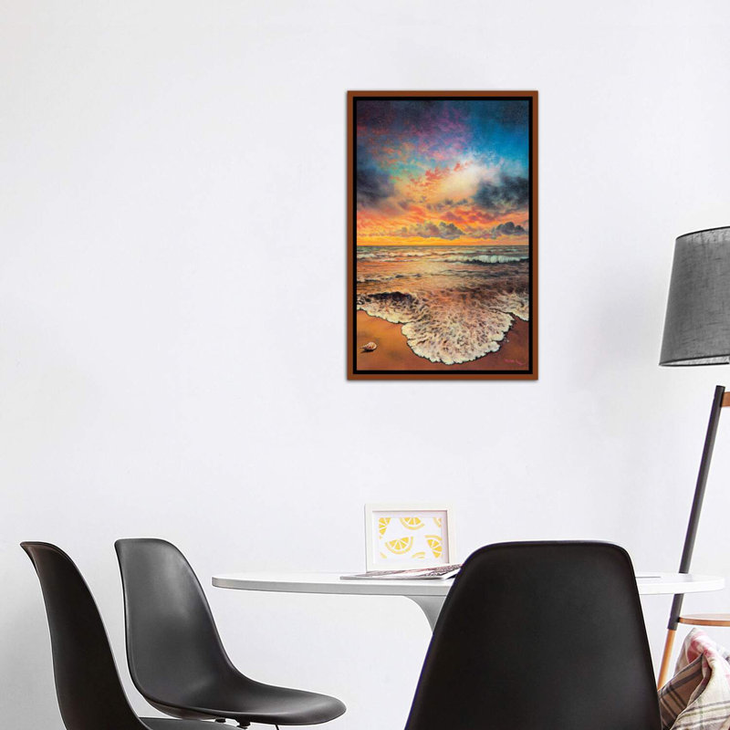 Vague après vague par impression, H 40 po x l 26 po x P 1,5 po, Toile avec cadre en bois classique