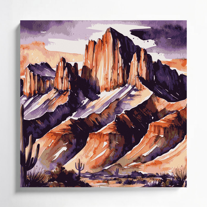 Art mural sur toile mauve Southwestern, H 16 po x l 16 po