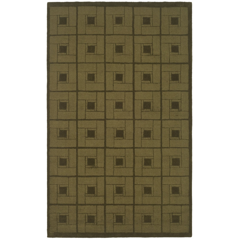 Tapis brun en laine à tissage plat handwoven, Rectangle 8 pi x 10 pi