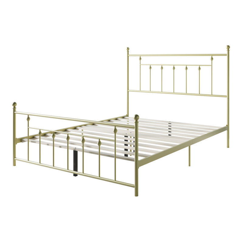 Alderson Metal Open-Frame Bed, Twin, Gold