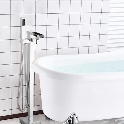 Robinet de baignoire pour salle de bain avec bec cascade et douche à main en quincaillerie de fixation pour robinet rouille